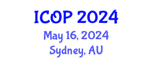International Conference on Optics and Photonics (ICOP) May 16, 2024 - Sydney, Australia