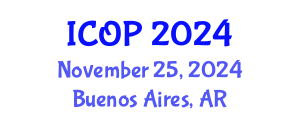 International Conference on Optics and Photonics (ICOP) November 25, 2024 - Buenos Aires, Argentina