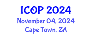 International Conference on Optics and Photonics (ICOP) November 04, 2024 - Cape Town, South Africa