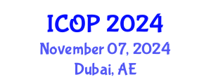 International Conference on Optics and Photonics (ICOP) November 07, 2024 - Dubai, United Arab Emirates