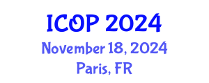 International Conference on Optics and Photonics (ICOP) November 18, 2024 - Paris, France