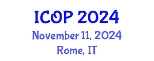International Conference on Optics and Photonics (ICOP) November 11, 2024 - Rome, Italy
