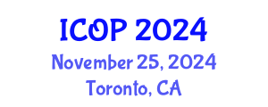 International Conference on Optics and Photonics (ICOP) November 25, 2024 - Toronto, Canada