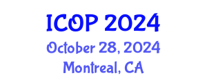 International Conference on Optics and Photonics (ICOP) October 28, 2024 - Montreal, Canada