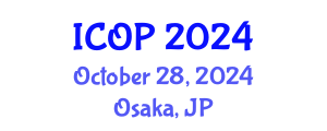 International Conference on Optics and Photonics (ICOP) October 28, 2024 - Osaka, Japan