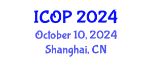 International Conference on Optics and Photonics (ICOP) October 10, 2024 - Shanghai, China
