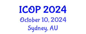 International Conference on Optics and Photonics (ICOP) October 10, 2024 - Sydney, Australia