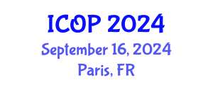 International Conference on Optics and Photonics (ICOP) September 16, 2024 - Paris, France
