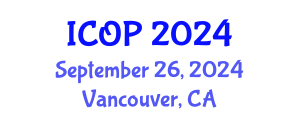 International Conference on Optics and Photonics (ICOP) September 26, 2024 - Vancouver, Canada