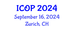 International Conference on Optics and Photonics (ICOP) September 16, 2024 - Zurich, Switzerland