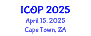 International Conference on Optics and Photonics (ICOP) April 15, 2025 - Cape Town, South Africa