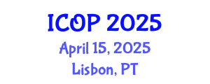 International Conference on Optics and Photonics (ICOP) April 15, 2025 - Lisbon, Portugal