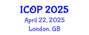 International Conference on Optics and Photonics (ICOP) April 22, 2025 - London, United Kingdom