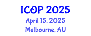 International Conference on Optics and Photonics (ICOP) April 15, 2025 - Melbourne, Australia