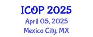 International Conference on Optics and Photonics (ICOP) April 05, 2025 - Mexico City, Mexico