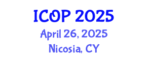 International Conference on Optics and Photonics (ICOP) April 26, 2025 - Nicosia, Cyprus