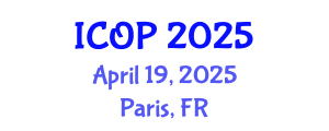 International Conference on Optics and Photonics (ICOP) April 19, 2025 - Paris, France