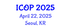 International Conference on Optics and Photonics (ICOP) April 22, 2025 - Seoul, Republic of Korea