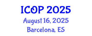 International Conference on Optics and Photonics (ICOP) August 16, 2025 - Barcelona, Spain