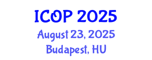 International Conference on Optics and Photonics (ICOP) August 23, 2025 - Budapest, Hungary