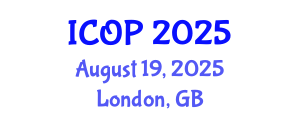 International Conference on Optics and Photonics (ICOP) August 19, 2025 - London, United Kingdom