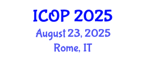 International Conference on Optics and Photonics (ICOP) August 23, 2025 - Rome, Italy