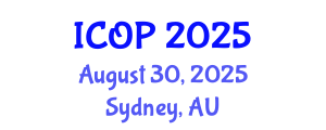 International Conference on Optics and Photonics (ICOP) August 30, 2025 - Sydney, Australia