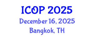 International Conference on Optics and Photonics (ICOP) December 16, 2025 - Bangkok, Thailand