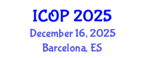 International Conference on Optics and Photonics (ICOP) December 16, 2025 - Barcelona, Spain