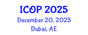 International Conference on Optics and Photonics (ICOP) December 20, 2025 - Dubai, United Arab Emirates