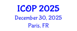 International Conference on Optics and Photonics (ICOP) December 30, 2025 - Paris, France