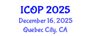 International Conference on Optics and Photonics (ICOP) December 16, 2025 - Quebec City, Canada