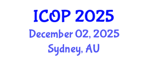 International Conference on Optics and Photonics (ICOP) December 02, 2025 - Sydney, Australia