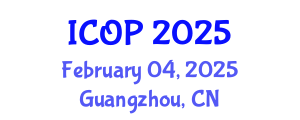 International Conference on Optics and Photonics (ICOP) February 04, 2025 - Guangzhou, China