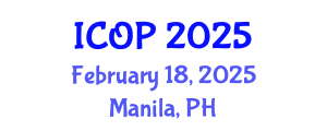 International Conference on Optics and Photonics (ICOP) February 18, 2025 - Manila, Philippines