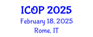 International Conference on Optics and Photonics (ICOP) February 18, 2025 - Rome, Italy