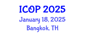 International Conference on Optics and Photonics (ICOP) January 18, 2025 - Bangkok, Thailand