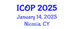 International Conference on Optics and Photonics (ICOP) January 14, 2025 - Nicosia, Cyprus