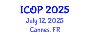 International Conference on Optics and Photonics (ICOP) July 12, 2025 - Cannes, France