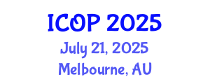 International Conference on Optics and Photonics (ICOP) July 21, 2025 - Melbourne, Australia