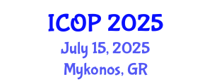 International Conference on Optics and Photonics (ICOP) July 15, 2025 - Mykonos, Greece