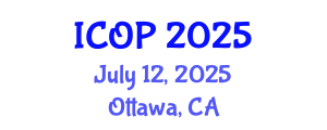 International Conference on Optics and Photonics (ICOP) July 12, 2025 - Ottawa, Canada