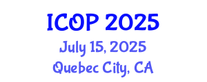 International Conference on Optics and Photonics (ICOP) July 15, 2025 - Quebec City, Canada
