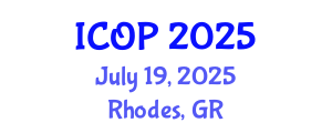International Conference on Optics and Photonics (ICOP) July 19, 2025 - Rhodes, Greece