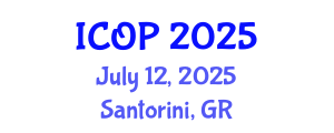 International Conference on Optics and Photonics (ICOP) July 12, 2025 - Santorini, Greece