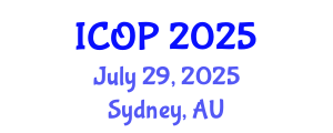 International Conference on Optics and Photonics (ICOP) July 29, 2025 - Sydney, Australia