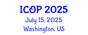International Conference on Optics and Photonics (ICOP) July 15, 2025 - Washington, United States
