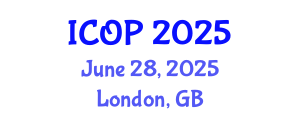 International Conference on Optics and Photonics (ICOP) June 28, 2025 - London, United Kingdom