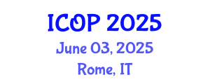 International Conference on Optics and Photonics (ICOP) June 03, 2025 - Rome, Italy