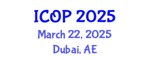 International Conference on Optics and Photonics (ICOP) March 22, 2025 - Dubai, United Arab Emirates